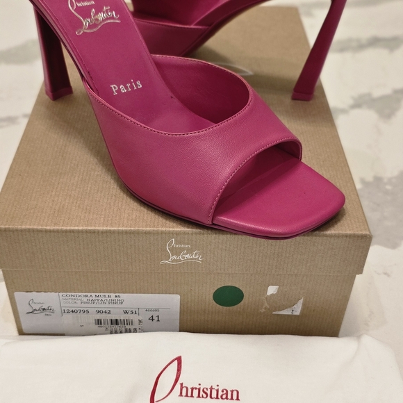 Christian Louboutin Fuchsia Open-Toe Heels - Picture 8 of 8